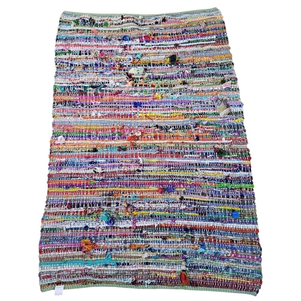 Woven India Rag Rug Chindi Multicolor 69X43